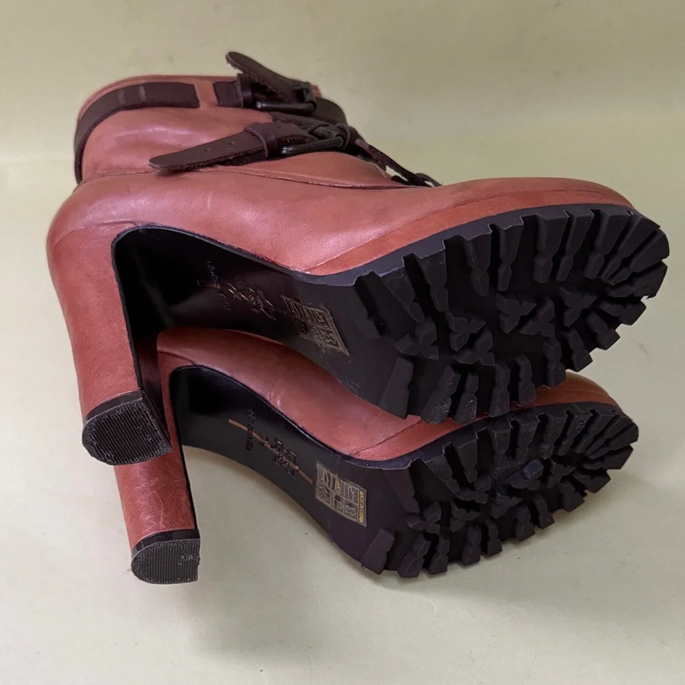 New Vintage Caramel Dolce Vita Winter Boots with Buckle Accents and Real Fur